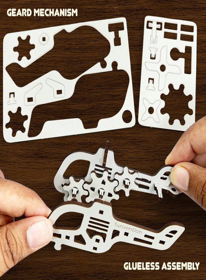 Funvention Birthday Return Gifts(Pack of 12)Fun Fidgets,Aircraft Series,DIY Mini Mechanical Models 3D Puzzle Return Favours for Kids Birthday Party 5+ Years Made in India Toys Return Gift,Silver - Image 4